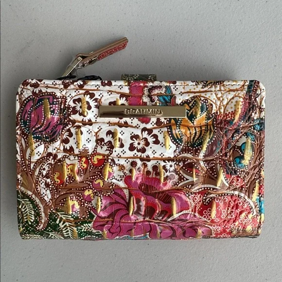 Brahmin Floral BiFold Wallet HannahMarketplace Melbourne Genuine Leather